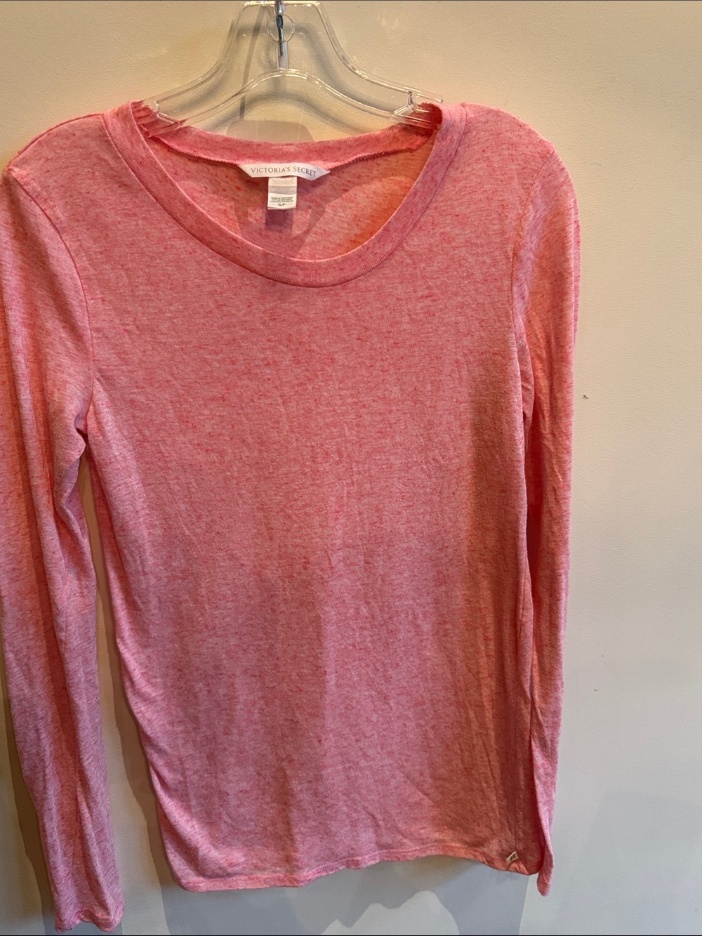 Victoria's Secret Pink Heathered Long-Sleeve Sleep Tee